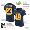 Maxcorners Custom Navy Gold-White Mesh Authentic Game Day Football Jersey LM2605