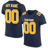 Maxcorners Custom Navy Gold-White Mesh Authentic Game Day Football Jersey LM2605