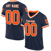 Maxcorners Custom Navy Orange-White Mesh Authentic Throwback Football Jersey LM2605