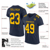 Maxcorners Custom Navy Gold Mesh Authentic Football Jersey LM2605