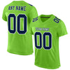 Maxcorners Custom Neon Green Navy-White Mesh Authentic Football Jersey LM2605