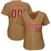 Maxcorners Custom Old Gold Red-White Authentic Baseball Jersey LM2605