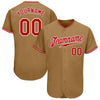 Maxcorners Custom Old Gold Red-White Authentic Baseball Jersey LM2605