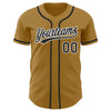 Maxcorners Custom Old Gold Black-White Authentic Baseball Jersey LM2605