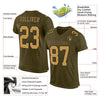 Maxcorners Custom Olive Old Gold-Black Mesh Authentic Salute To Service Football Jersey LM2605