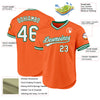Maxcorners Custom Orange White-Kelly Green Authentic Throwback Baseball Jersey LM2605