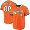 Maxcorners Custom Orange White-Kelly Green Authentic Throwback Baseball Jersey LM2605