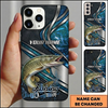 Maxcorners Topographic Metalwave Custom Name Fishing Phone Case
