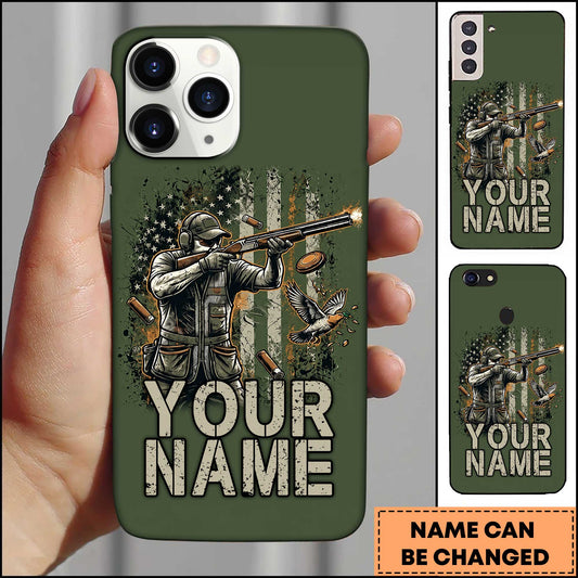 Maxcorners Trap Shooting Olive Green Shooter Bird Clay Pigeon Personalized Phone Case