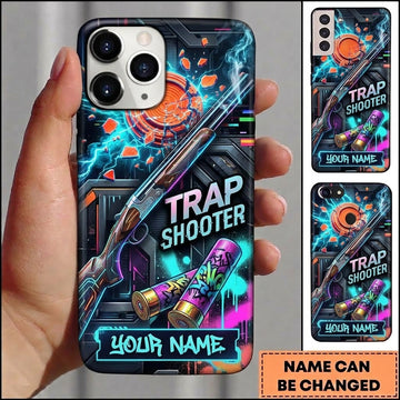 Maxcorners Trap Shooter Neon Cyberpunk Graffiti Shells Shattered Clay Personalized Phone Case