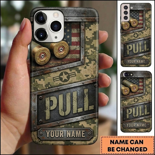 Maxcorners Trap Shooting PULL American Flag Digital Camo Shotgun Shells Tactical Personalized Phone Case