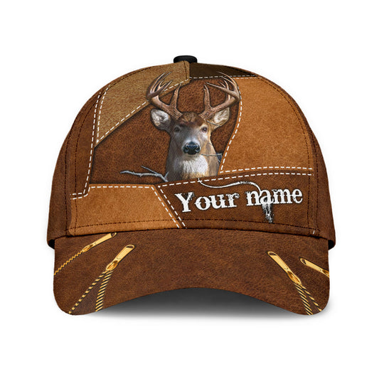 Maxcorners Personalized 3D Classic Cap Hat For Hunter, Baseball Deer Hunting Cap Hat For Grandpa Dad LM0402