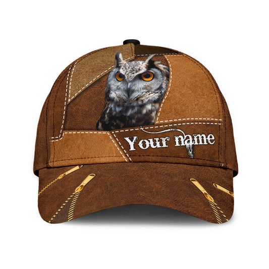Maxcorners Personalized 3D Classic Cap Hat For Hunter, Baseball Owl Hunting Cap Hat For Grandpa Dad LM0402
