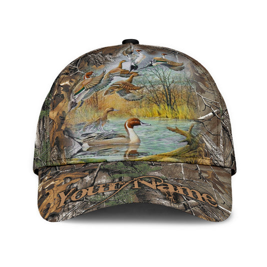 Maxcorners 3D All Over Print Baseball Cap Personalized Name Hunting Classic Cap Duck Hunting LM0402