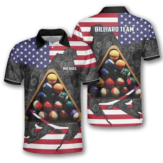 Maxcorners Patriotic Billiard Personalized Name Unisex Shirt