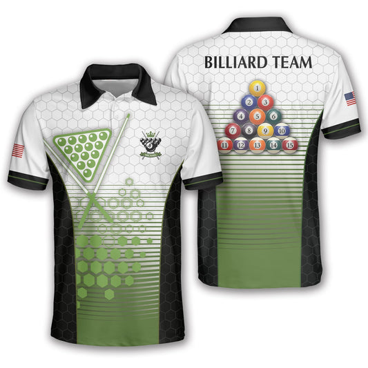 Maxcorners US Flag Strategy & Skill Billiard Personalized Name Unisex Shirt