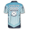 Max Corner Personalized Name and Team name Blue Hive Pattern Pickleball 3D Polo Shirt