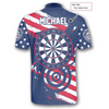 Maxcorners Patriotic Flag Red Blue Darts Personalized Your Name 3D Shirt