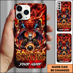 Maxcorners Bowling Phonecase Hellfire Skull King Demon Art Personalized Name 3D Phone Case