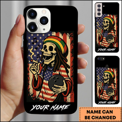 Maxcorners Bowling Phonecase American Reggae Skeleton Street Art Personalized Name 3D Phone Case