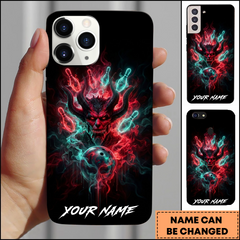 Maxcorners Bowling Phonecase Demon Smoke Red & Cyan Bowling Personalized Name 3D Phone Case