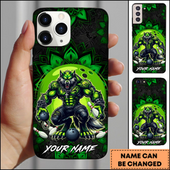 Maxcorners Bowling Phonecase Green Rage Werewolf Power Personalized Name 3D Phone Case