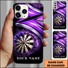 Maxcorners Darts Phonecase Purple Smoke Energy Swirl Bullseye Personalized Name 3D Phone Case