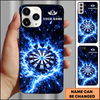 Maxcorners Darts Phonecase Blue Lightning Energy Strike Personalized Name 3D Phone Case