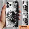 Maxcorners Darts Phonecase Black White Grunge Hexagon Dartboard Personalized Name 3D Phone Case