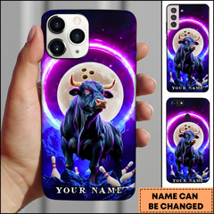 Maxcorners Cosmic Bull Moonlight Bowling Personalized 3D Phone Case