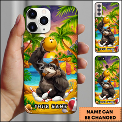Maxcorners Tropical Gorilla Bowling Beach Personalized 3D Phone Case