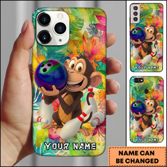 Maxcorners Colorful Monkey Bowling Art Personalized 3D Phone Case