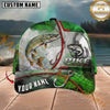 Maxcorners Emerald Scale Hook Design Custom Name Fishing Cap