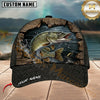 Maxcorners Fishing Rustic Wood Frame Black Scale Customized Name 3D Cap