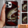 Maxcorners Red Diagonal Lines Custom Name Fishing Phone Case