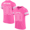 Maxcorners Custom Pink Pink-White Mesh Authentic Football Jersey LM2605