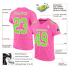 Maxcorners Custom Pink Neon Green-White Mesh Authentic Football Jersey LM2605