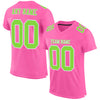 Maxcorners Custom Pink Neon Green-White Mesh Authentic Football Jersey LM2605