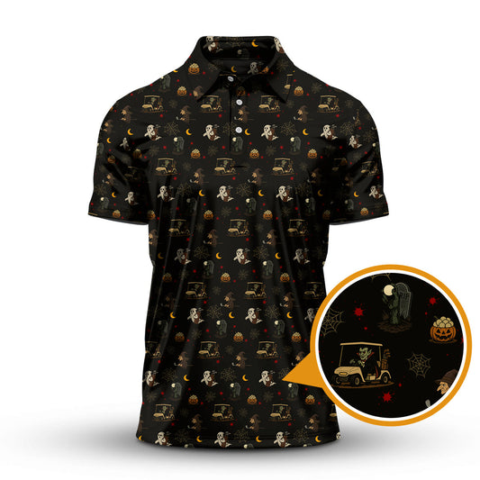 Maxcorners Halloween Golf Shirt For Golfer, Pattern Golf Shirt, Crazy Golf Shirt, Golf Gift For Men