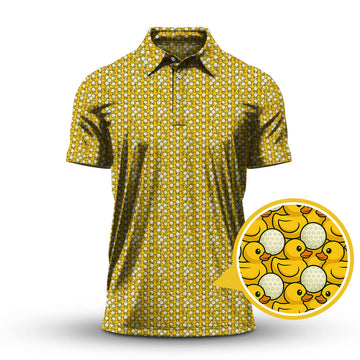 Maxcorners Duck Golf Shirt For Golfer, Funny Pattern Golf Shirt, Crazy Golf Shirt For Men