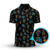 Maxcorners Funny Pattern Golf Shirt For Men, Christmas Golf Shirt, Xmas Golf Shirt, Neon Golf Shirt For Golfer