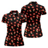 Maxcorners Sassy Red Lips Golf Shirt, Funny Valentine Pattern Design, Women’s Golf Polo LM1507