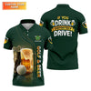 Maxcorners If You Drink Definitely Drive Golf And Beer St Patrick's Day Green Golf Shirts For Men, Golf Gift For Men