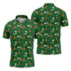 Maxcorners St Patrick's Day Leprechaun Golf Pose Rainbow Gold Pot Shamrock Golf Shirt, Golf Tops For Men, Golf Shirts For Men