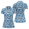 Maxcorners Blue Ocean Wave Pattern Golf Shirt, Women’s Golf Tops, Golf Shirts For Women, Printed Golf Shirt LM1507