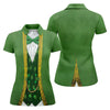 Maxcorners St Patrick's Day Leprechaun Costume Print Women's Golf Shirts, Ladies Golf Polos, Golf Shirt For Women
