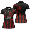 Maxcorners Red Friday American Flag Poppy Golf Polo Shirt, Ladies Golf Shirt, Golf Tops For Women LM1507