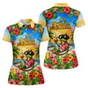Maxcorners Funny Tropical Frog Drinking Hawaiian Golf Shirt, Golf Polo For Women, Printed Golf Shirt LM1507