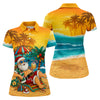 Maxcorners Beach Chair Santa Christmas Golf Shirt, Women's Golf Tops, Hawaiian Golf Shirt, Golf Shirts For Women LM1507