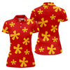 Maxcorners Red Hawaiian Floral Sleeveless Golf Polo, Women’s Sleeveless Golf Shirt, Golf Polo For Women LM1507